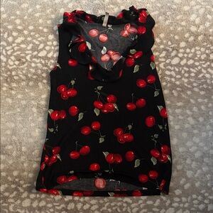 Susan Lawrence Black Cherry Ruffle-Neck Tank